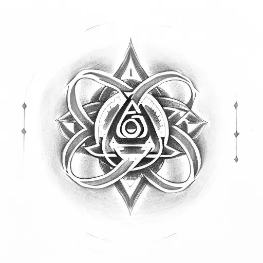 Hindu Om Symbol Surrounded By Triquetra