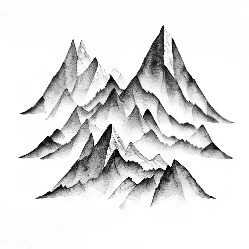Watercolor Mountains Turning Into A Pulse