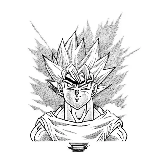 Songoku Super Sayan 3 With Very Long Hair That Turns Into A Sakura Tree