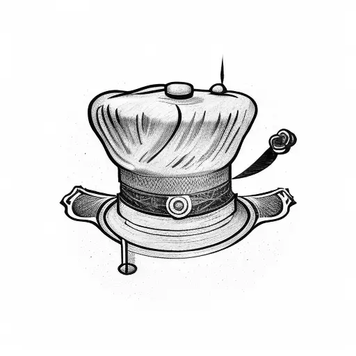 Chef Hat Crossed In X Shape With Katanas