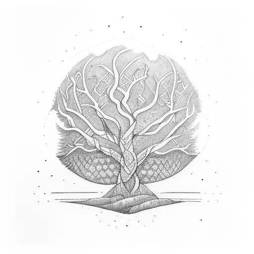 Geometric Tree Spiral Red