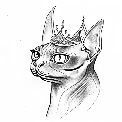 Hairless Sphinx Cat Wearing A Celestial Crown