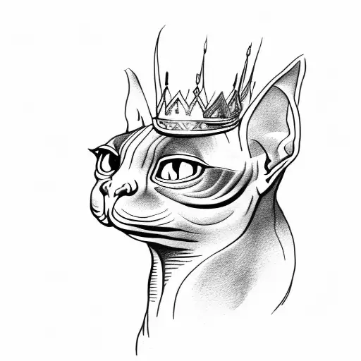 Hairless Sphinx Cat Wearing A Celestial Crown
