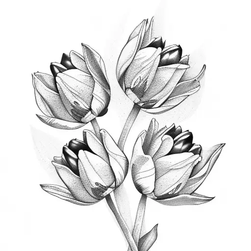 3 Black Tulips With Lam Lam