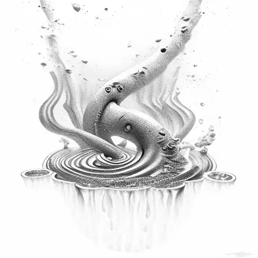 A Funnel Pouring Out A 3D Illusion Of Colorful Liquid