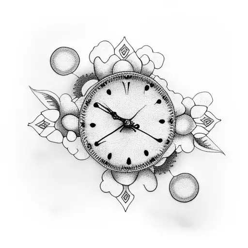 Clock Sleeve With Daisy And Clouds