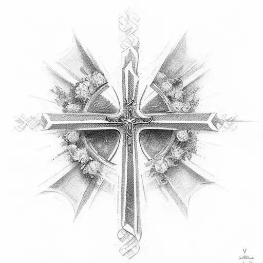 Christian Cross With Sentence Viviare Est Militare