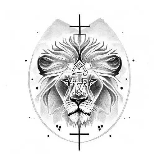 Lion With A Cross As One Of Its Eyes