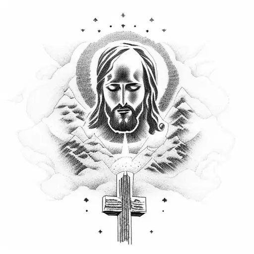 Jesus Ascending On A Mountain