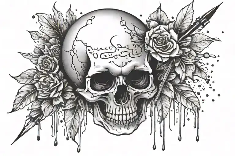 Skull And Paint Brush