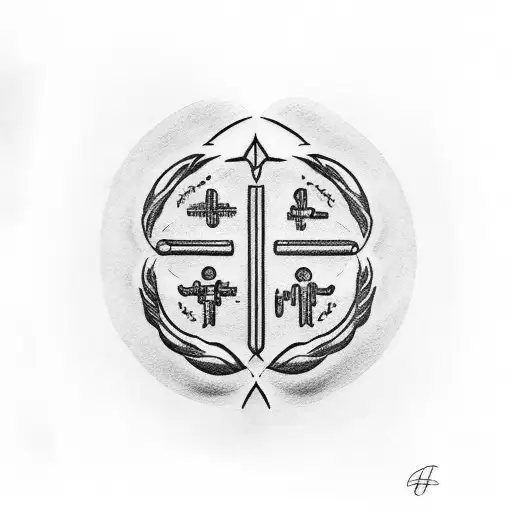 A Medical Center Symbol Merged With Harley Quinn's Iconic Look