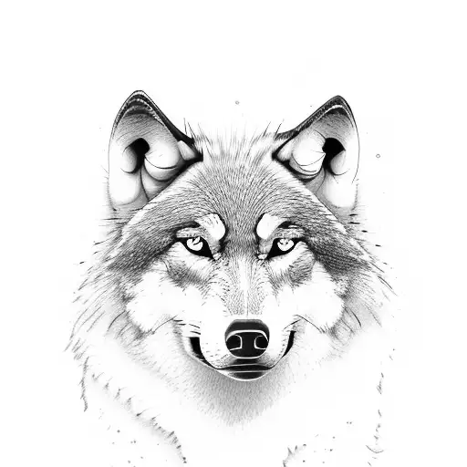 Wolf On Mountain Looking At Noon Through Trees