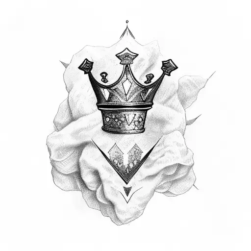 Letter V With A Crown