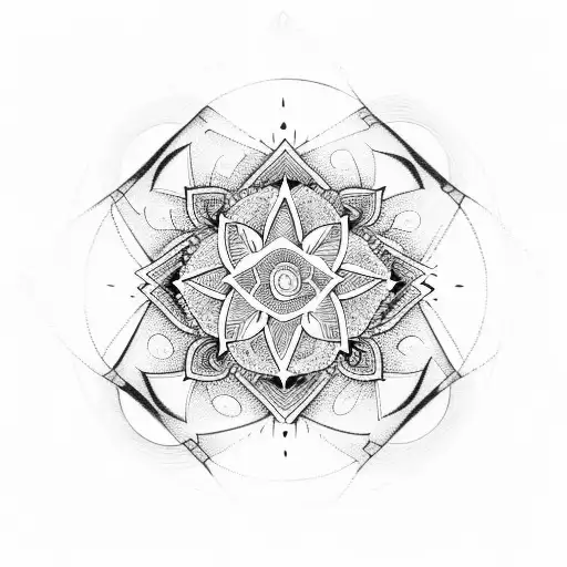 Geometric Mandala With Snake