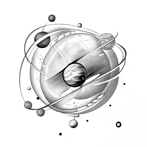 A Dna Strand With Planets Orbiting Around It