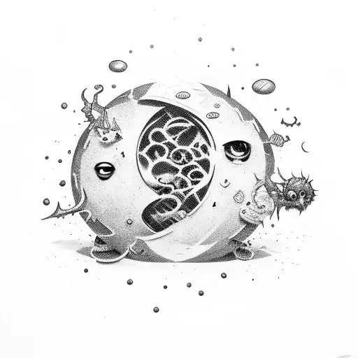 The Word Mistreated In Graffiti Bubble Letters Filled With Demons Fighting And Clawing Their Way Out