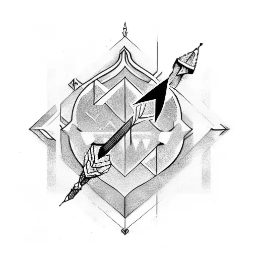 Arrow With Elegant Text Love In The Middle With Abstract Work Around