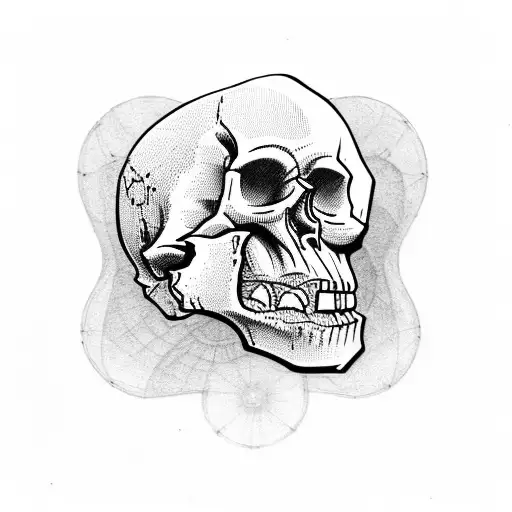Skull With Navigation Clock