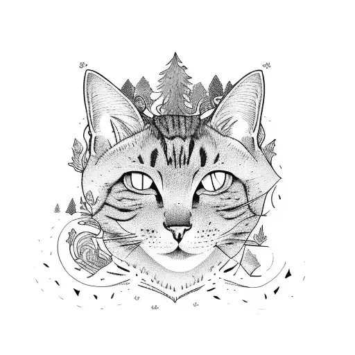 A Cartoon Version Of The Client Hiking Through A Forest With Their Favorite Cat