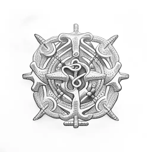 Anchor In The Close Of A Coral At The Bottom Of The Sea