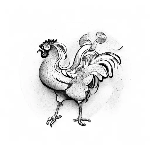 Chinese Rooster Flyung Around The World