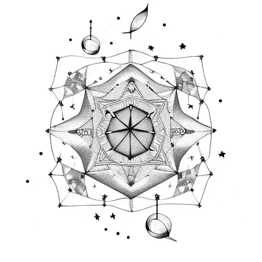 A Tent Under A Starry Sky With A Constellation Shaped Like A Music Note