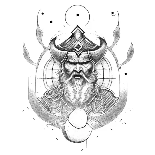 Odin Hanhging Pierced With A Spear On Yggdrasil