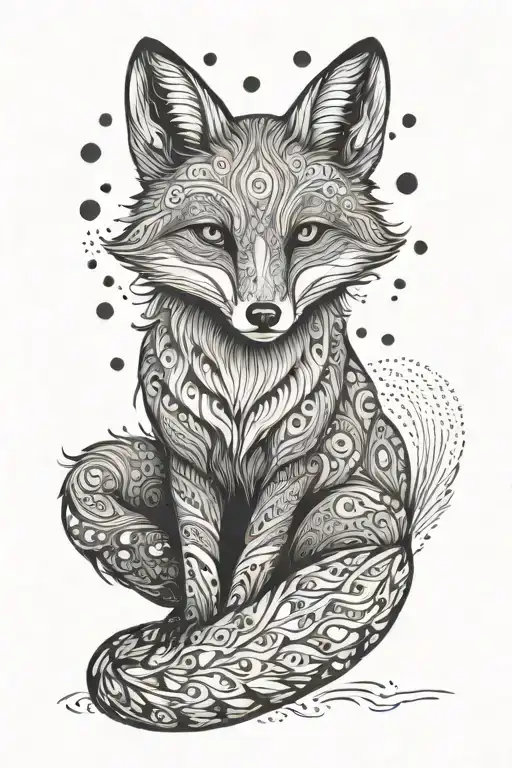Psychedelic Fox Sitting