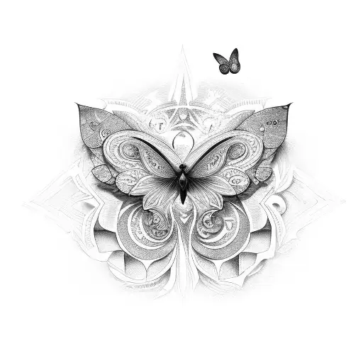 A Collection Of Magical Symbols And Butterflies Forming The Shape Of An Open Book