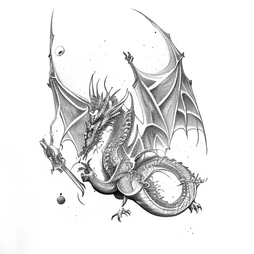 Dragon Deepspace Fire Halfsleeve