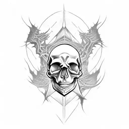 Skull In Lovecraft Style