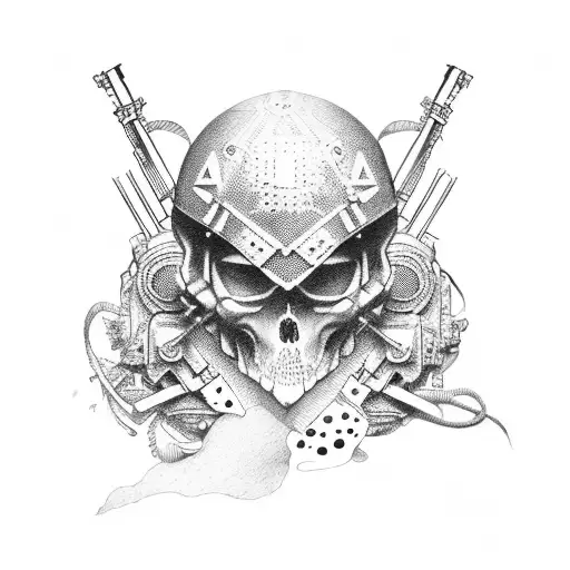 Cross With Military Help And Purple Heart