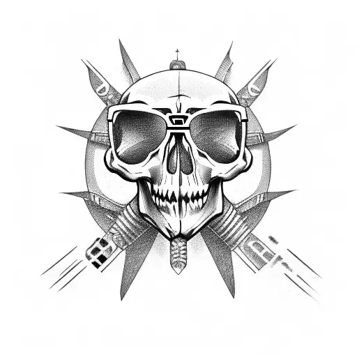 Skull Wearing Aviation Goggles