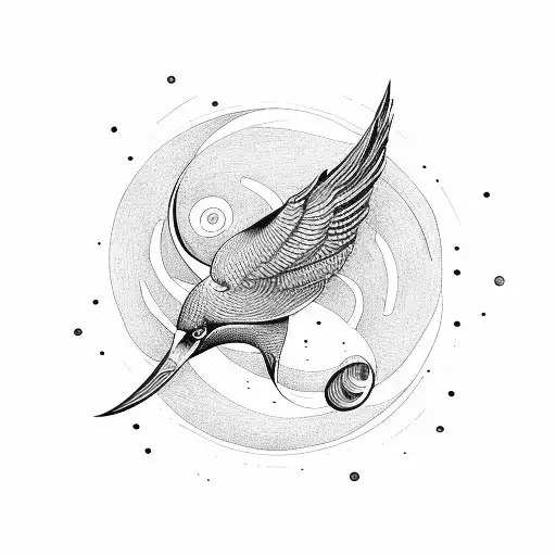 Bird Flying And Infinity Symbol