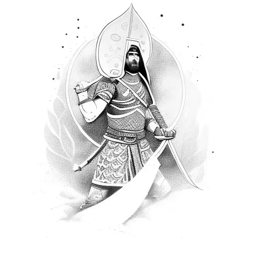 Kurdish Warrior With A Traditional Sword