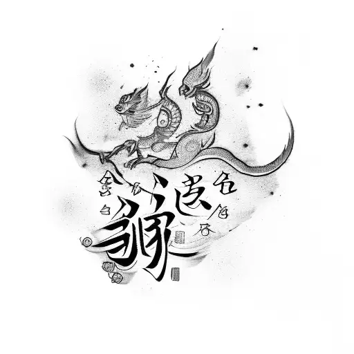 Make Me A Tattoo On Your Forearm With Chinese Calligraphy Characters And A Background