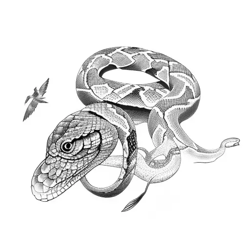 Snake With Birds