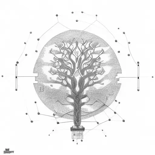 Circuit Board With Wires Forming A Tree