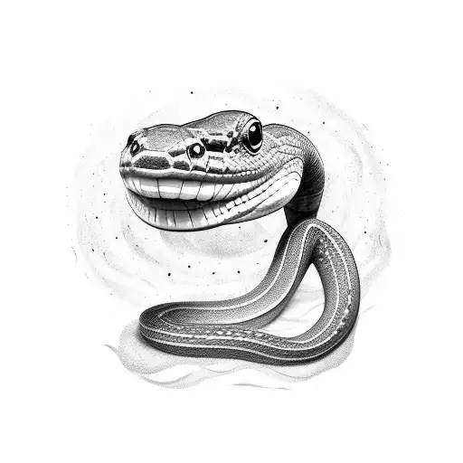A Smiling Snake With A Dissolving Body
