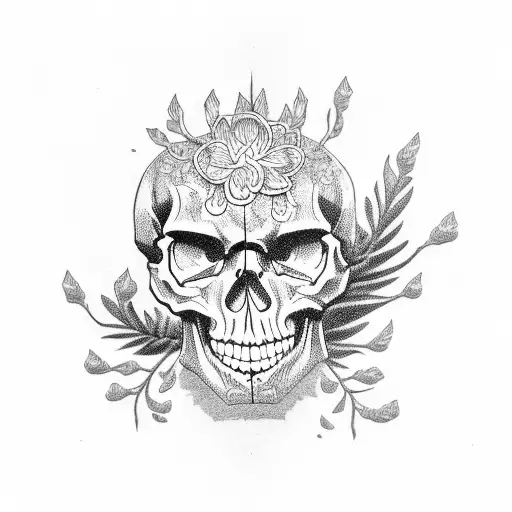 Skull With Plants