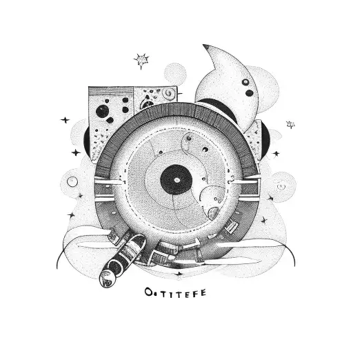 Vinyl Record In Outer Space With Endless Stars