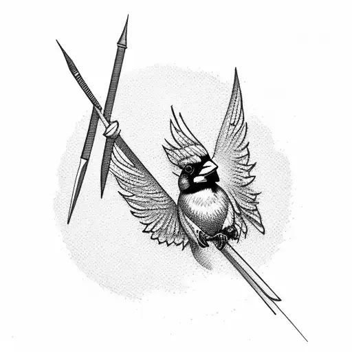 Cardinal On A Needle And Thread