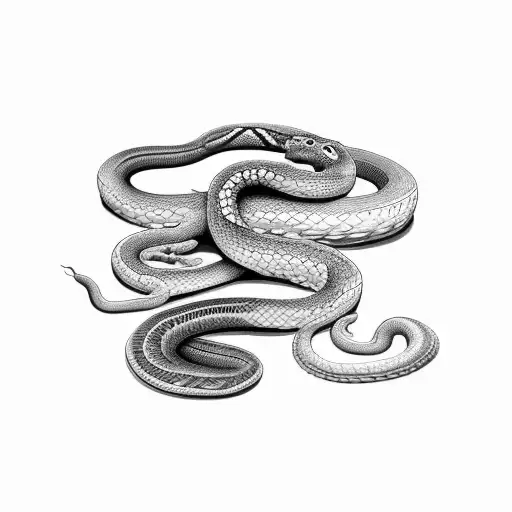 A Snake Coiled Around A Greek Column