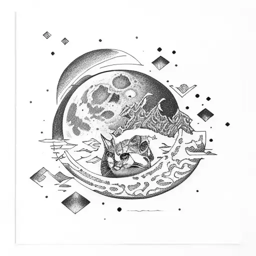 Moon Black And White Fineline