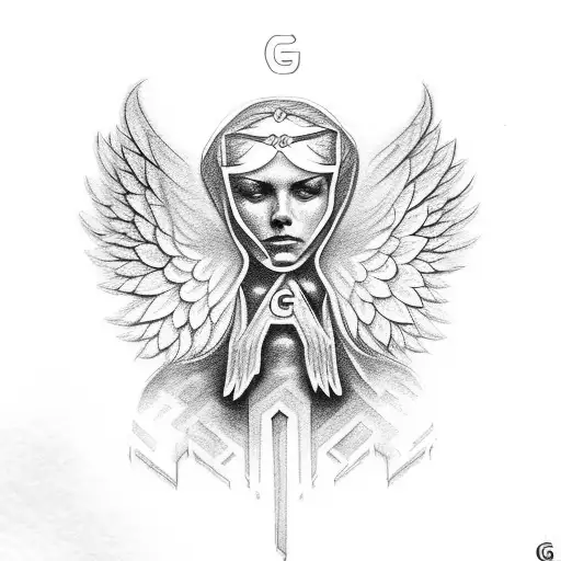 Letter G With An Angel Halo