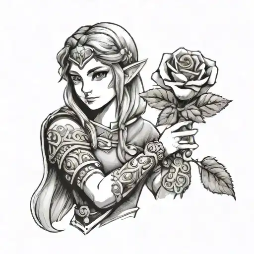 Zelda Twilight Princess Holding A Rose