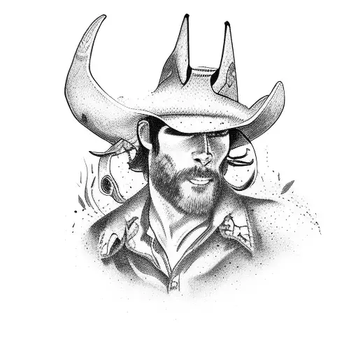 Cowboy Fighting The Devil