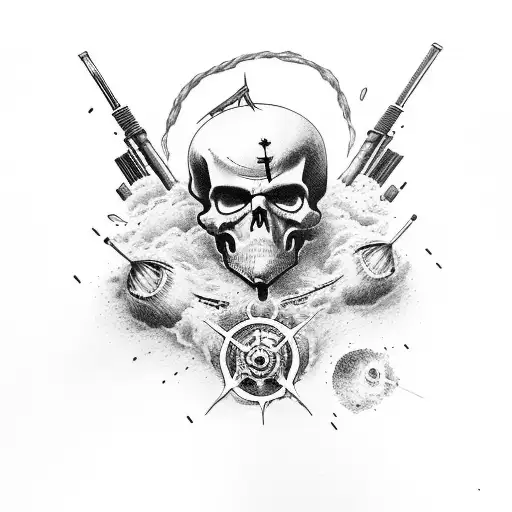 Death With Army Theme Nuclear Bomb Fire