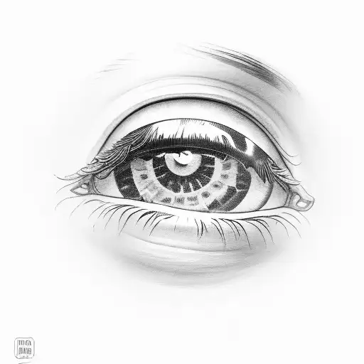 A Detailed Eye With Playing Card Suits Reflected In The Iris