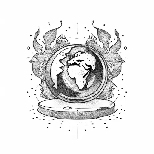 A Whimsical Design Combining A Globe And A Pixelated Joystick